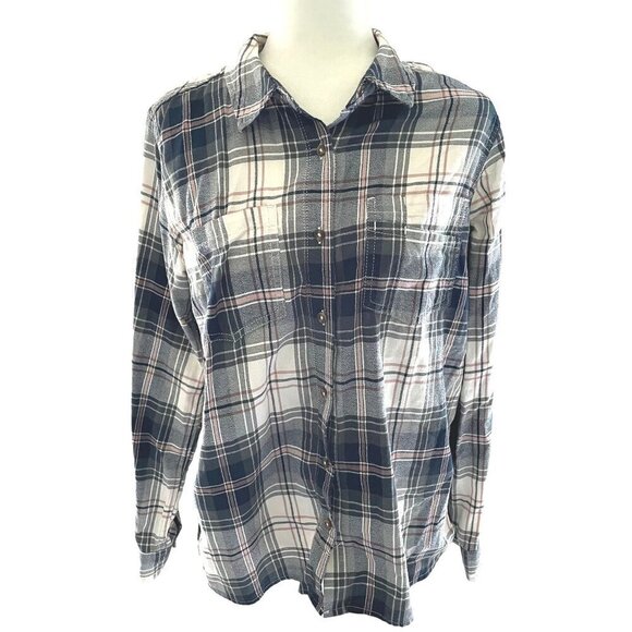 Carhartt Tops - Carhartt Womens Plaid Button-Up Shirt L 100% Cotton Long Sleeve Casual